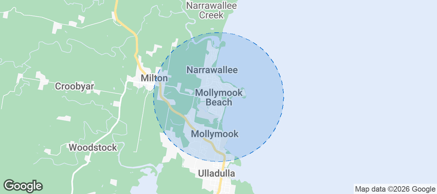 Mollymook Beach Airbnb map